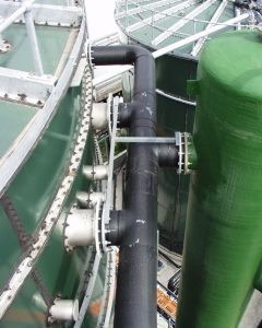 HDPE manifold out feed aerobic water treatment