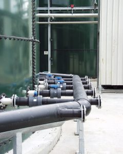 HDPE pipe welding & Installation of manifold to bio reactor
